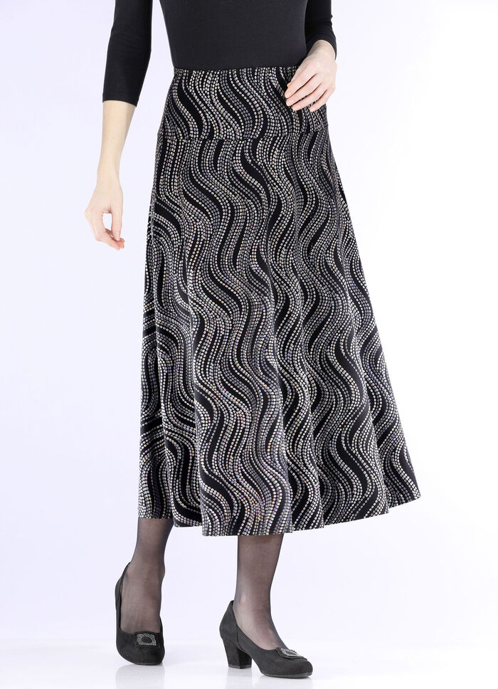 Rock mit edel schimmerndem Glanzdruck SCHWARZ-GRAU-MULTICOLOR