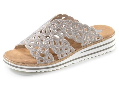 Rieker, schicke Damen-Pantoletten, mit luftigen Durchbr&uuml;chen 