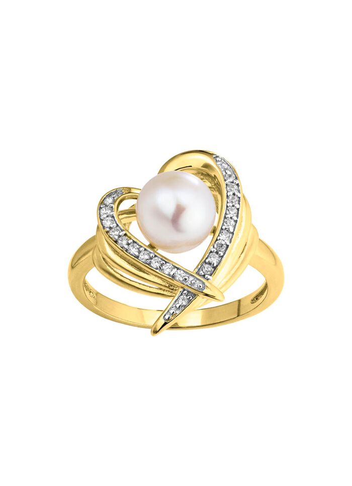 Vergoldeter Damenring mit S&uuml;&szlig;wasser-Zuchtperle 