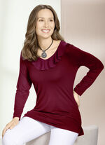 Unifarbene Shirt-Tunika BORDEAUX