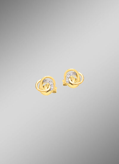 Elegante Knoten-Ohrstecker mit Zirkonia 