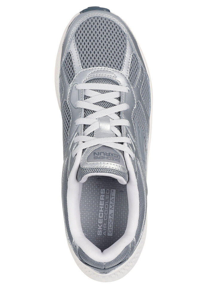 SKECHERS Schnür-Sneaker aus Metallicleder SILBER-GRAU