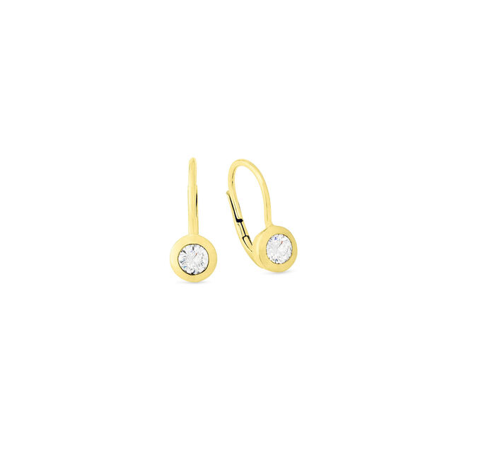 Elegante Ohrringe in Gelbgold mit Brillant 