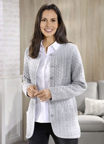 Strickjacke mit Schurwolle 