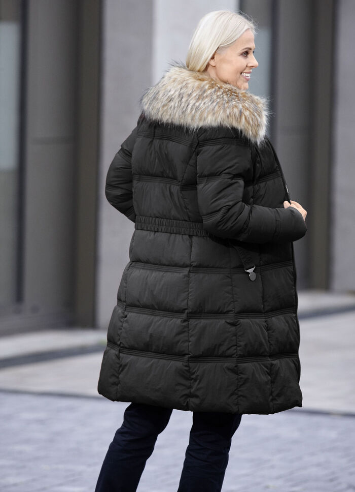 Kurzmantel mit Gürtel SCHWARZ