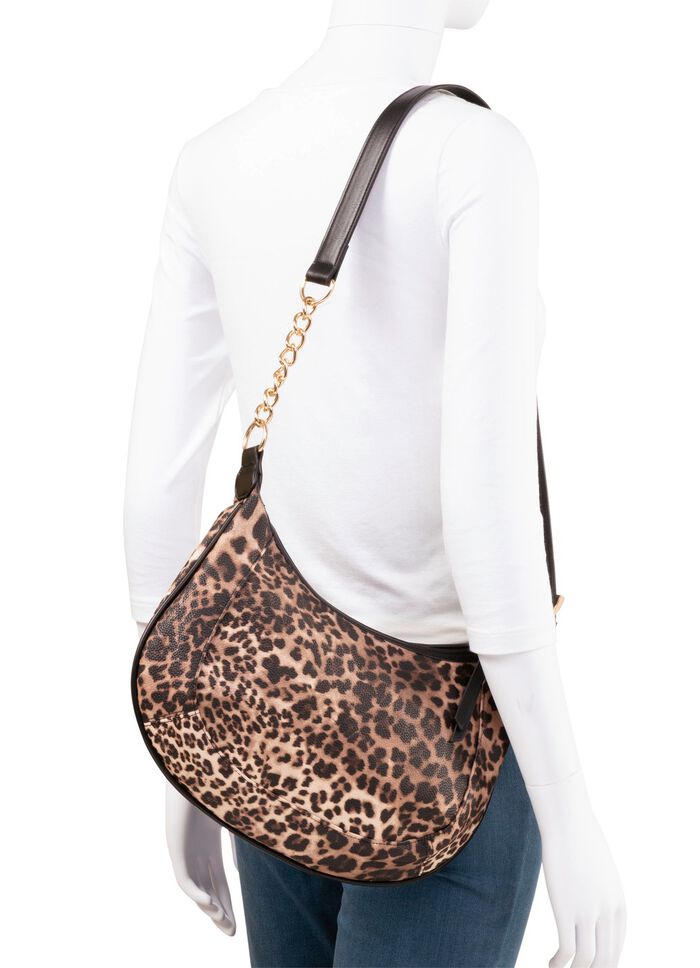 Tasche, Damen, mit verstellbarem Umh&auml;ngeriemen mit Ketten-Detail 