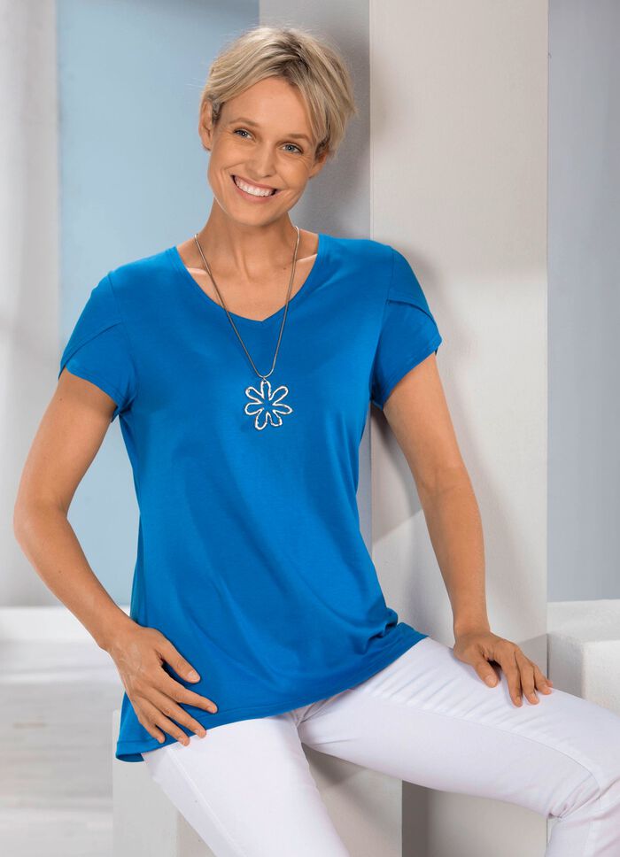 Shirt mit doppellagigen, kurzen &Auml;rmeln in 3 Farben 