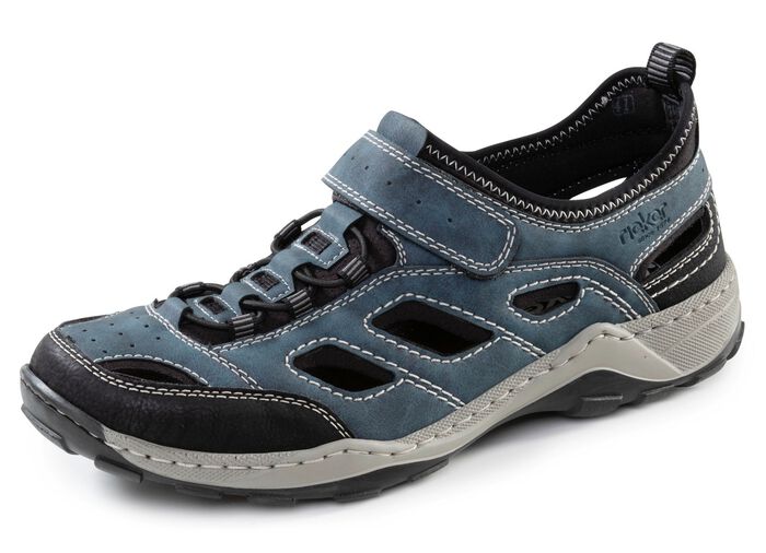 Rieker, sportliche Herren-Slipper, mit Klettverschluss 