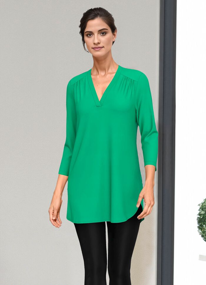 Shirt-Tunika mit V-Ausschnitt GR&Uuml;N