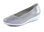 ELENA EDEN, bequeme Damen-Ballerinas, Weite G, mit herausnehmbarem Fußbett SILBERGRAU