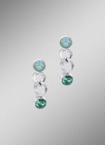 Ohrstecker mit gr&uuml;nen Kristallen 