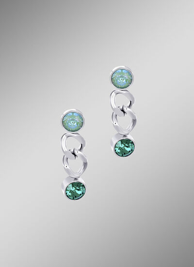 Ohrstecker mit gr&uuml;nen Kristallen 