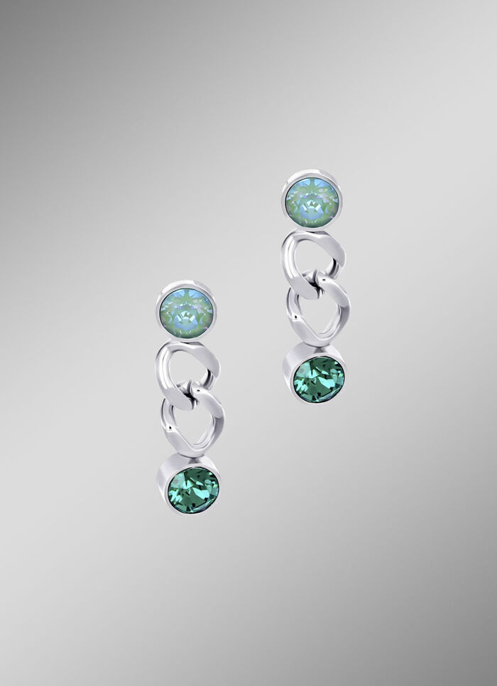 Ohrstecker mit gr&uuml;nen Kristallen 