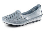 Gemini Mokassin-Slipper aus weichem, glänzend geprägtem Nappaleder JEANSBLEU