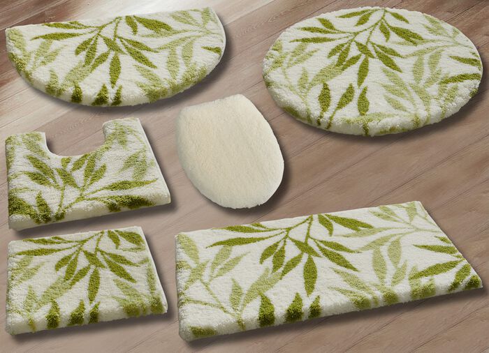 Badgarnitur von Grund mit rutschhemmender R&uuml;ckseite GR&Uuml;N