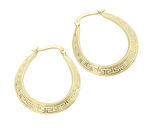 Schöne, glänzende Creolen mit Mäander-Muster 