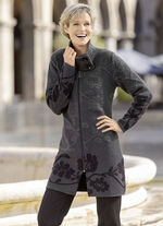 Long-Strickjacke mit Cloqué-Effekten 