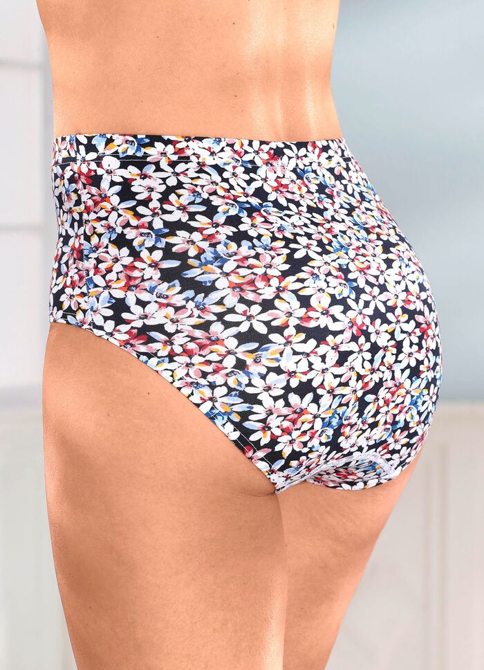 Viererpack Slips mit farbbrillantem Bl&uuml;mchendessin 