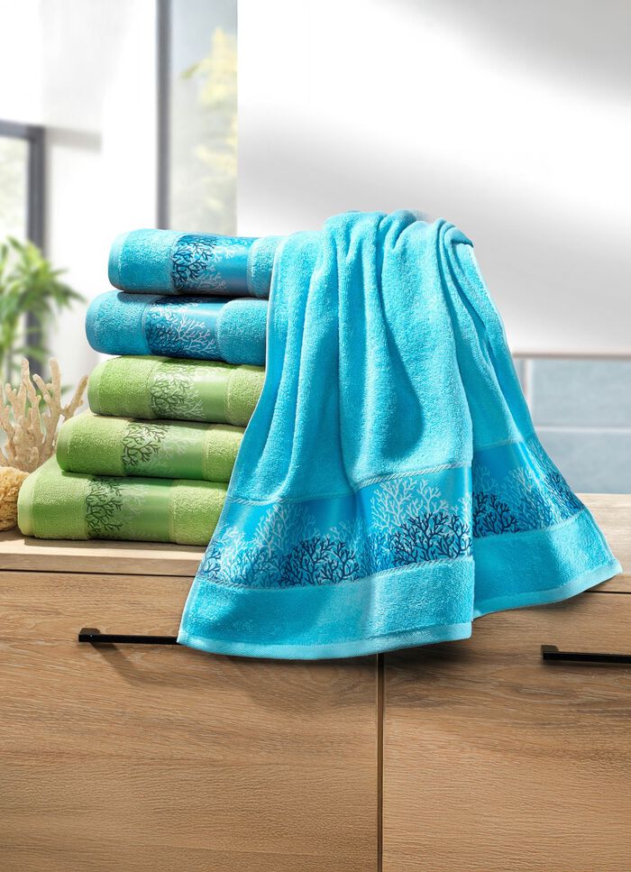 Weiche Frottier-Serie mit hochwertiger Jacquard-Bord&uuml;re 