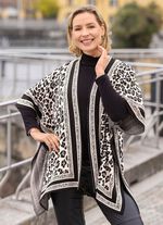 Poncho in Jacquard-Dessin 