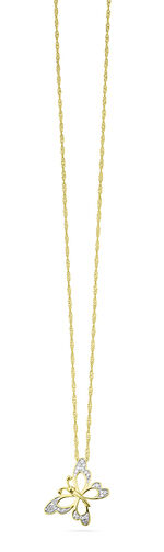 Schmetterling-Anhänger mit 24 Diamanten 