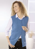 Strickweste aus Melangegarn JEANSBLAU MELIERT