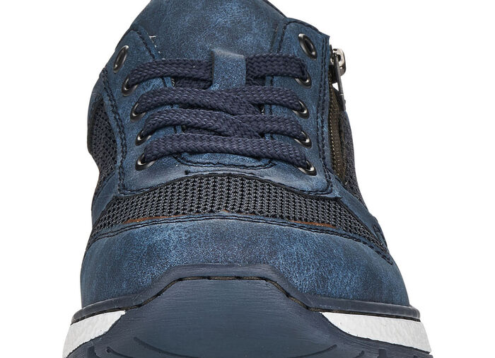 Rieker, bequeme Herren-Sneaker, Weite H, mit herausnehmbarem Fußbett BLAU-BRAUN