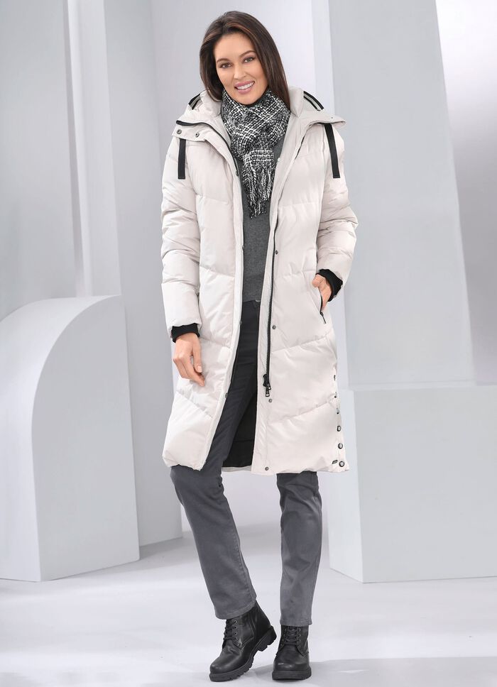 Mantel mit fester Kapuze BEIGE