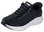 SKECHERS, stylische Damen-Sneaker, mit geformter Slip-Ins Fersenplatte SCHWARZ