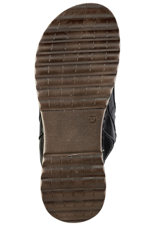 Gemini, stilvolle Damen-Pantoletten, Weite G, aus Leder SCHWARZ