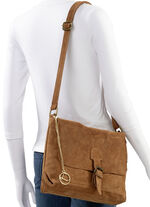 Laurina Tasche mit Magnetverschluss und Zierschleife COGNAC