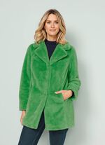 Webpelzjacke mit Reverskragen GRÜN