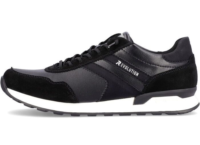 Schnür-Sneaker mit herausnehmbarem Textilfußbett SCHWARZ