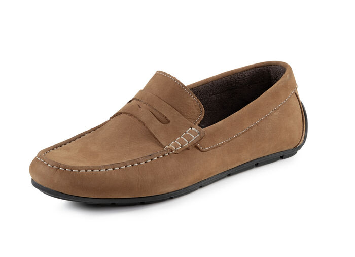 Mokassin-Slipper im klassischen Design COGNAC
