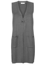 Strickweste mit dekorativem Verschluss GRAU MELIERT