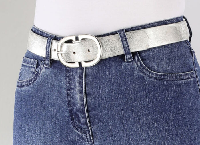 Ledergürtel mit Lederfutter SILBER