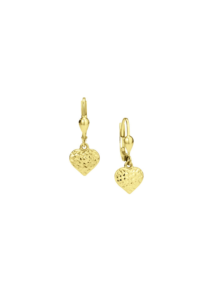 Diamantierte Herz-Ohrringe aus Gold 585/- fein 