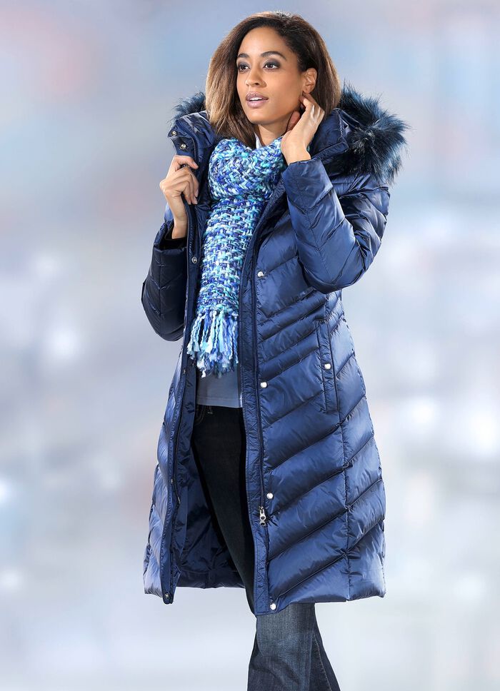 Daunenmantel mit 2-Wege-Reißverschluss SAPHIRBLAU