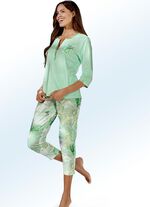 Schlafanzug mit 3/4-langen Ärmeln und 7/8-langer Hose MINT-BUNT