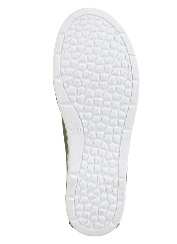 ELENA EDEN Schn&uuml;rschuh mit Knitter-Struktur und Zier-N&auml;hten GR&Uuml;N