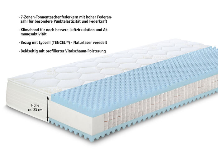7-Zonen-Tonnentaschenfederkern-Matratze von Hemafa 