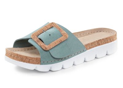 ELENA EDEN, trendige Damen-Pantoletten, aus Leder 