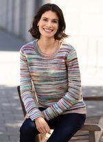 Pullover aus Melangegarn GR&Uuml;N-BRAUN-MULTICOLOR