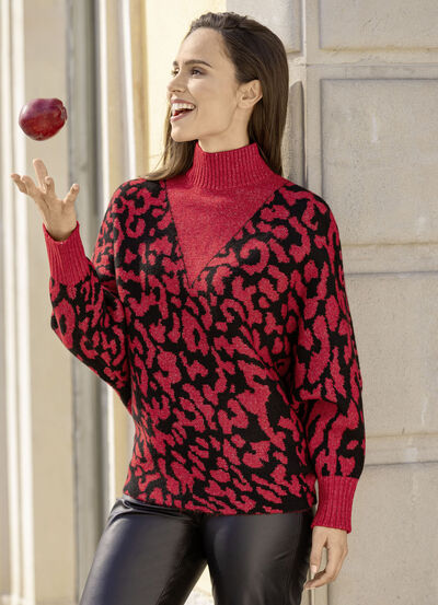 Pullover in Fledermausform 