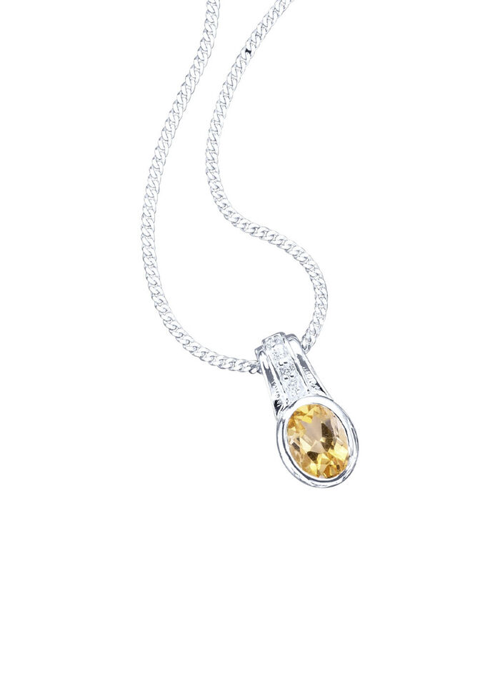 Anhänger mit echt Citrin und synth. Zirkonia 