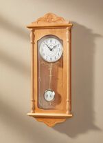 Wanduhr mit Regulatorgeh&auml;use aus Holz 