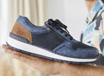 Rieker, bequeme Herren-Sneaker, Weite H, mit herausnehmbarem Fußbett BLAU-BRAUN