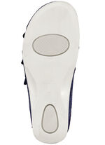 Mubb, bequeme Damen-Pantoletten, Weite H, mit herausnehmbarem Fußbett BLAU