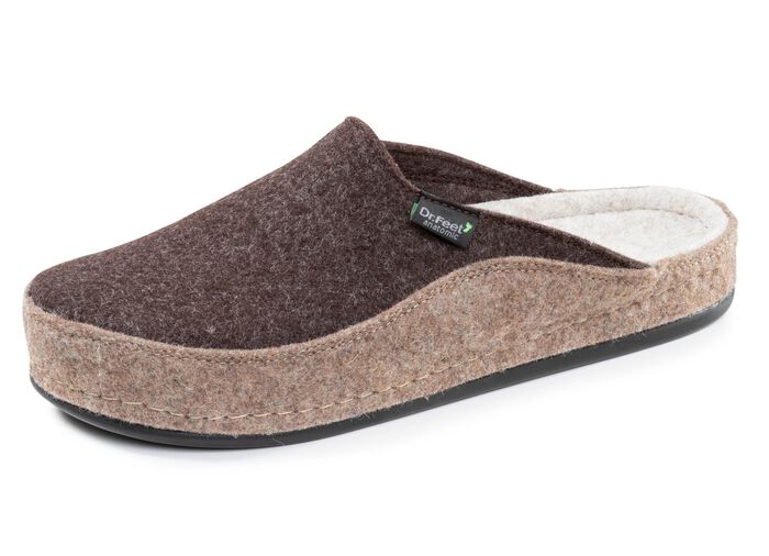 Komfortable, Herren-Hausschuhe, aus Wollfilz BRAUN