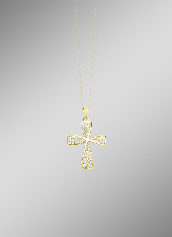 Wundervoller Kreuz-Anhänger mit Zirkonia 